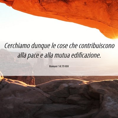Picture 06 - Romani 14:19 RIV - Cerchiamo dunque le cose che contribuiscono alla - Bible Verse Picture