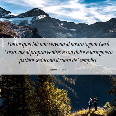 Picture 06 - Romani 16:18 RIV - Poiché quei tali non servono al nostro Signor - Bible Verse Picture