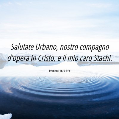 Picture 06 - Romani 16:9 RIV - Salutate Urbano, nostro compagno d’opera in - Bible Verse Picture