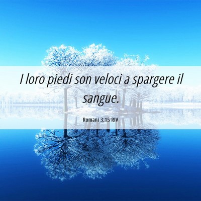 Picture 06 - Romani 3:15 RIV - I loro piedi son veloci a spargere il - Bible Verse Picture