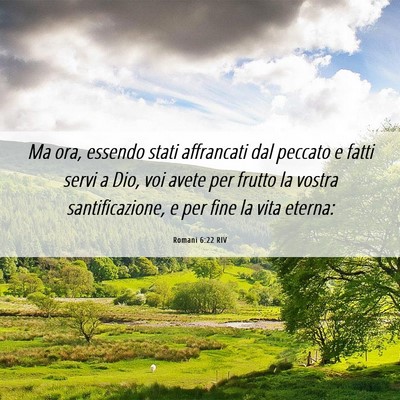Picture 06 - Romani 6:22 RIV - Ma ora, essendo stati affrancati dal peccato e - Bible Verse Picture