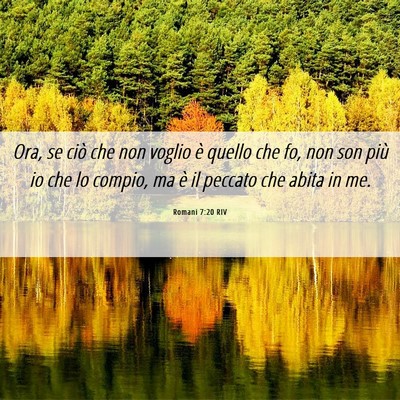 Picture 06 - Romani 7:20 RIV - Ora, se ciò che non voglio è quello che fo, non - Bible Verse Picture