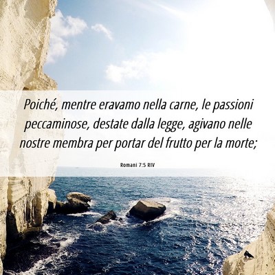 Picture 06 - Romani 7:5 RIV - Poiché, mentre eravamo nella carne, le passioni - Bible Verse Picture