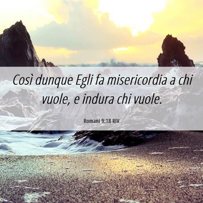 Picture 06 - Romani 9:18 RIV - Così dunque Egli fa misericordia a chi vuole, e - Bible Verse Picture