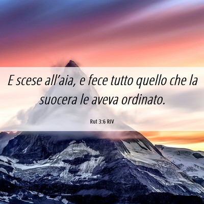 Picture 06 - Rut 3:6 RIV - E scese all’aia, e fece tutto quello che la - Bible Verse Picture