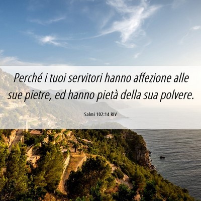 Picture 06 - Salmi 102:14 RIV - Perché i tuoi servitori hanno affezione alle sue - Bible Verse Picture