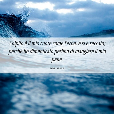 Picture 06 - Salmi 102:4 RIV - Colpito è il mio cuore come l’erba, e si è - Bible Verse Picture