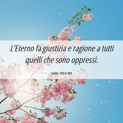 Picture 06 - Salmi 103:6 RIV - L’Eterno fa giustizia e ragione a tutti quelli - Bible Verse Picture