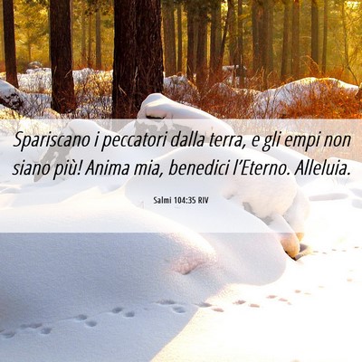 Picture 06 - Salmi 104:35 RIV - Spariscano i peccatori dalla terra, e gli empi - Bible Verse Picture