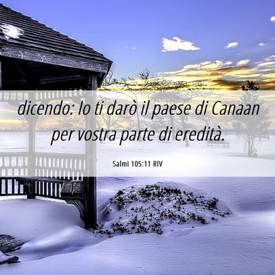 Picture 06 - Salmi 105:11 RIV - dicendo: Io ti darò il paese di Canaan per - Bible Verse Picture