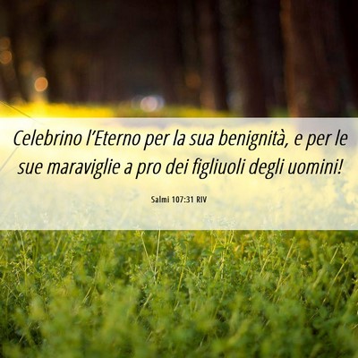 Picture 06 - Salmi 107:31 RIV - Celebrino l’Eterno per la sua benignità, e per - Bible Verse Picture