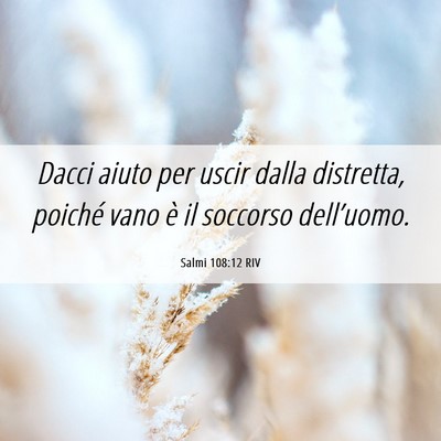 Picture 06 - Salmi 108:12 RIV - Dacci aiuto per uscir dalla distretta, poiché - Bible Verse Picture