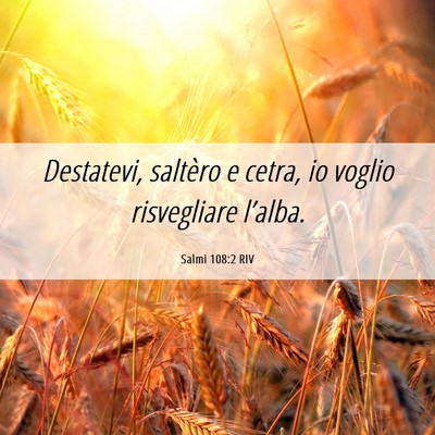 Picture 06 - Salmi 108:2 RIV - Destatevi, saltèro e cetra, io voglio - Bible Verse Picture