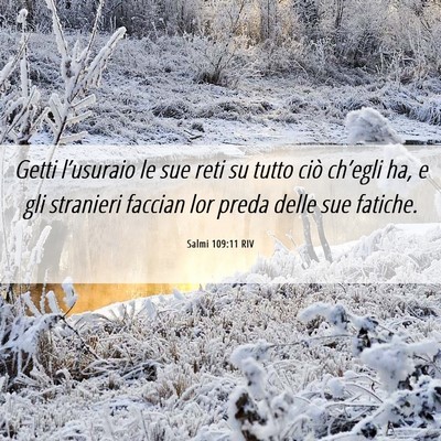 Picture 06 - Salmi 109:11 RIV - Getti l’usuraio le sue reti su tutto ciò - Bible Verse Picture