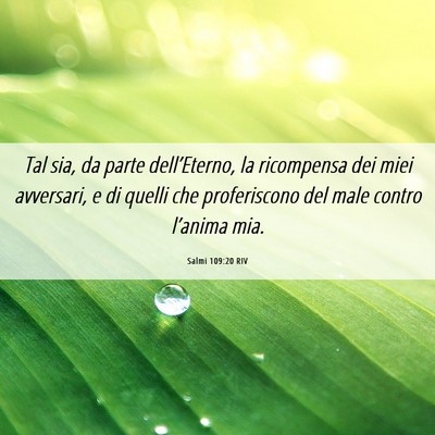 Picture 06 - Salmi 109:20 RIV - Tal sia, da parte dell’Eterno, la ricompensa - Bible Verse Picture