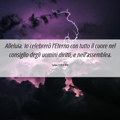 Picture 06 - Salmi 111:1 RIV - Alleluia. Io celebrerò l’Eterno con tutto il - Bible Verse Picture