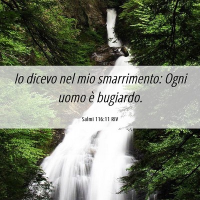 Picture 06 - Salmi 116:11 RIV - Io dicevo nel mio smarrimento: Ogni uomo è - Bible Verse Picture