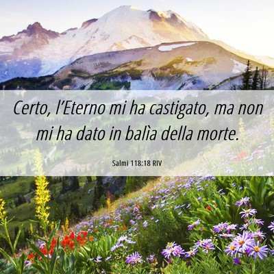Picture 06 - Salmi 118:18 RIV - Certo, l’Eterno mi ha castigato, ma non mi ha - Bible Verse Picture