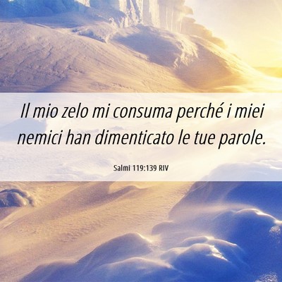 Picture 06 - Salmi 119:139 RIV - Il mio zelo mi consuma perché i miei nemici han - Bible Verse Picture