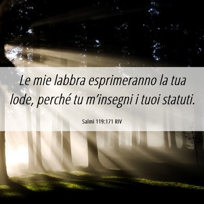 Picture 06 - Salmi 119:171 RIV - Le mie labbra esprimeranno la tua lode, perché - Bible Verse Picture