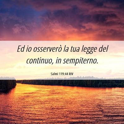 Picture 06 - Salmi 119:44 RIV - Ed io osserverò la tua legge del continuo, in - Bible Verse Picture