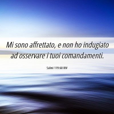 Picture 06 - Salmi 119:60 RIV - Mi sono affrettato, e non ho indugiato ad - Bible Verse Picture