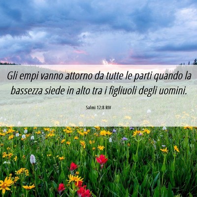 Picture 06 - Salmi 12:8 RIV - Gli empi vanno attorno da tutte le parti quando - Bible Verse Picture