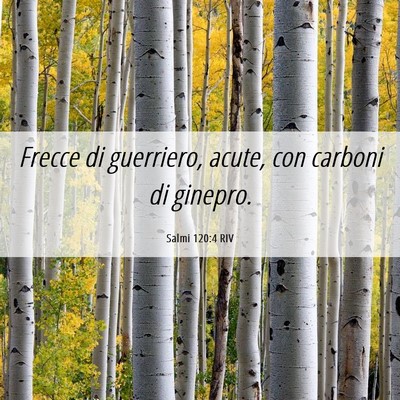 Picture 06 - Salmi 120:4 RIV - Frecce di guerriero, acute, con carboni di - Bible Verse Picture