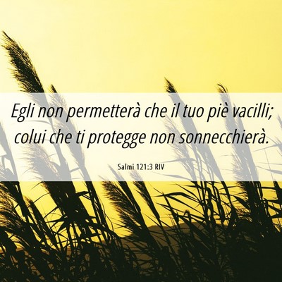 Picture 06 - Salmi 121:3 RIV - Egli non permetterà che il tuo piè vacilli; - Bible Verse Picture