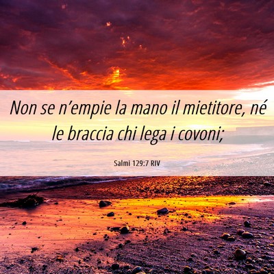 Picture 06 - Salmi 129:7 RIV - Non se n’empie la mano il mietitore, né le - Bible Verse Picture