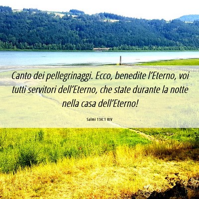 Picture 06 - Salmi 134:1 RIV - Canto dei pellegrinaggi. Ecco, benedite - Bible Verse Picture