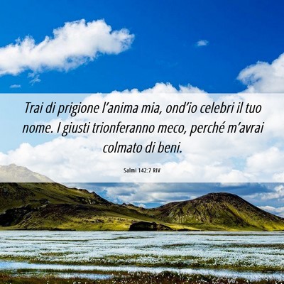 Picture 06 - Salmi 142:7 RIV - Trai di prigione l’anima mia, ond’io celebri - Bible Verse Picture