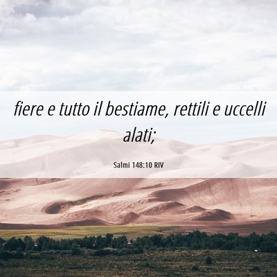 Picture 06 - Salmi 148:10 RIV - fiere e tutto il bestiame, rettili e uccelli - Bible Verse Picture