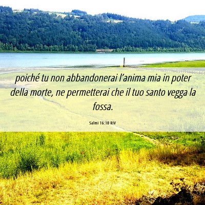 Picture 06 - Salmi 16:10 RIV - poiché tu non abbandonerai l’anima mia in - Bible Verse Picture