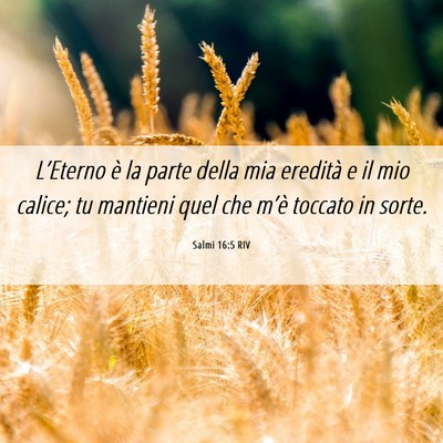 Picture 06 - Salmi 16:5 RIV - L’Eterno è la parte della mia eredità e il - Bible Verse Picture