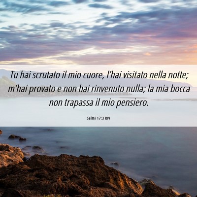 Picture 06 - Salmi 17:3 RIV - Tu hai scrutato il mio cuore, l’hai visitato - Bible Verse Picture