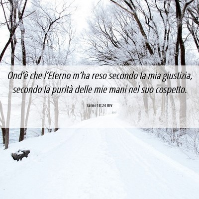 Picture 06 - Salmi 18:24 RIV - Ond’è che l’Eterno m’ha reso secondo la - Bible Verse Picture