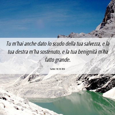 Picture 06 - Salmi 18:35 RIV - Tu m’hai anche dato lo scudo della tua - Bible Verse Picture