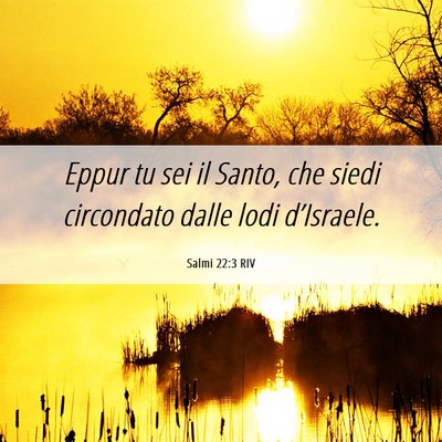 Picture 06 - Salmi 22:3 RIV - Eppur tu sei il Santo, che siedi circondato dalle - Bible Verse Picture