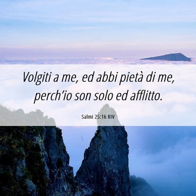 Picture 06 - Salmi 25:16 RIV - Volgiti a me, ed abbi pietà di me, perch’io - Bible Verse Picture