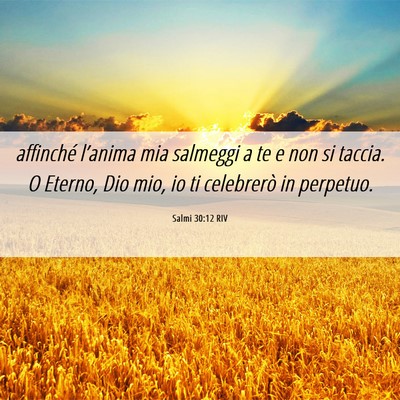 Picture 06 - Salmi 30:12 RIV - affinché l’anima mia salmeggi a te e non si - Bible Verse Picture