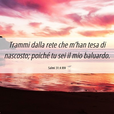 Picture 06 - Salmi 31:4 RIV - Trammi dalla rete che m’han tesa di nascosto; - Bible Verse Picture