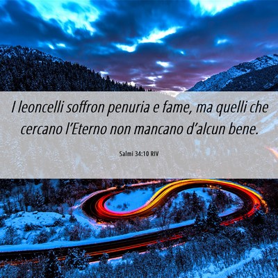 Picture 06 - Salmi 34:10 RIV - I leoncelli soffron penuria e fame, ma quelli che - Bible Verse Picture