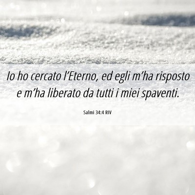 Picture 06 - Salmi 34:4 RIV - Io ho cercato l’Eterno, ed egli m’ha risposto - Bible Verse Picture