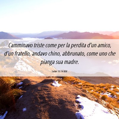 Picture 06 - Salmi 35:14 RIV - Camminavo triste come per la perdita d’un - Bible Verse Picture