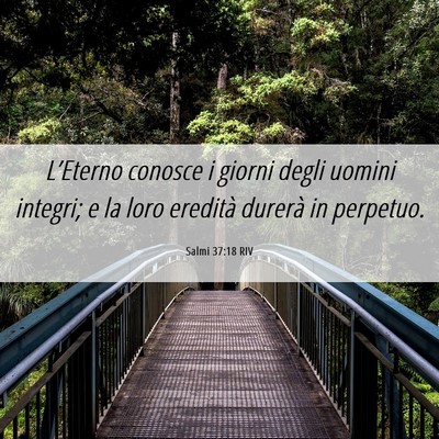 Picture 06 - Salmi 37:18 RIV - L’Eterno conosce i giorni degli uomini integri; - Bible Verse Picture