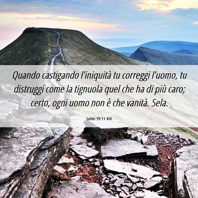 Picture 06 - Salmi 39:11 RIV - Quando castigando l’iniquità tu correggi - Bible Verse Picture