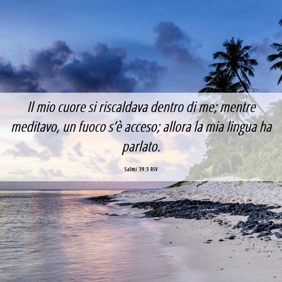 Picture 06 - Salmi 39:3 RIV - Il mio cuore si riscaldava dentro di me; mentre - Bible Verse Picture