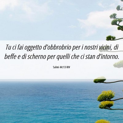 Picture 06 - Salmi 44:13 RIV - Tu ci fai oggetto d’obbrobrio per i nostri - Bible Verse Picture