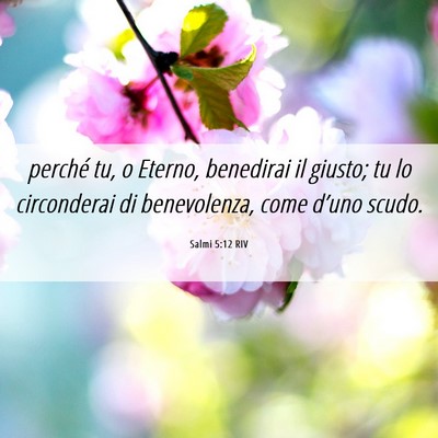 Picture 06 - Salmi 5:12 RIV - perché tu, o Eterno, benedirai il giusto; tu lo - Bible Verse Picture